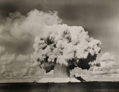 Atomic Cloud Formation from the Baker Day Explosion over Bikini Lagoon