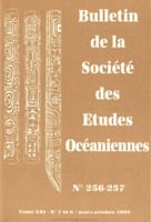 Bulletin de la Société des Études Océaniennes numéro 256-257