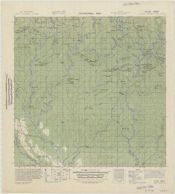 Provisional map, northeast New Guinea: Hauk West (Sheet Hauk West)