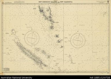 New Caledonia-Vanuatu, New Hebrides Islands and New Caledonia, Admiralty Chart, Sheet 3033, 1961, 1:1 600 000