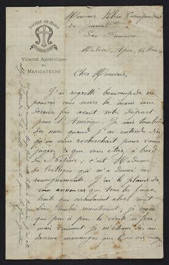 Letter from Father Eugene Didier to John C Klein