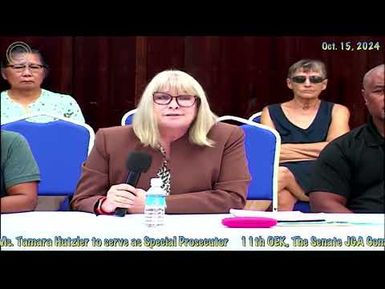 11th OEK, The Senate JGA Committee Confirmation hearing with Ms.Tamara Hutzler to Special Prosecutor