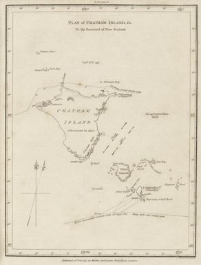 The Oriental navigator, or, Directions for sailing to, from, and upon the coasts of, the East-Indies, China, Australia...To the work are prefixed a series of ... tables of the determined positions of all the principle points and places from the British seas to Cape Horn, the Cape of Good Hope, and thence to the islands of Japan, by John Purdy. (Plan of Chatham Island, &c. Whittle & Laurie, London, 1815.)