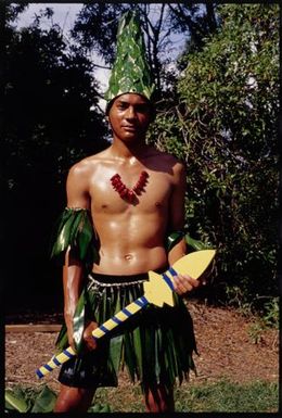 Auckland Secondary Schools Maori and Pacific Islands Cultural Festival, Manukau City. Tongan performer, De La Salle College