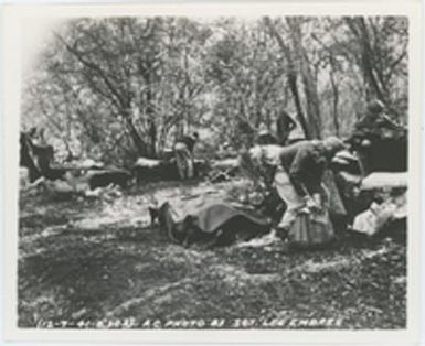 [38th Reconnaissance Squadron setting up camp]