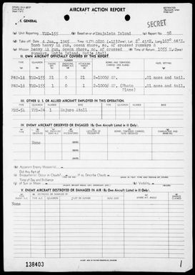 VMO-155 - ACA Reps Nos 98-102 – Air opers against the Marshall Islands, 1/4-17/45
