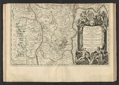 Le Gouvernement General et Militaire du Lyonnois comprenant les Provinces du Lyonnais, du Forez, et du Beaujolois. Partie du Gouvernement General de Bourgogne ou sont Le Bailliage de Macon, le Comté de Charolois, et une grande partie de la Bresse, divisée en ses Mandemens. La Principauté et Souveraineté de Dombes, divisée en ses Chatellenies la generalité de Lyon qui Contient les elections de Lyon, de Saint Estgenne, de Montbrison, de Roanne, et de Ville Franche. Dressée selon les Memoires du R. P. Menestrier de la Compagnie de Iesus. et dedié à Mr. le Prevost des Marchands et a Mrs. les Echevins de la Ville de Lyon. Par leur tres humble Serviteur J. B. Nolin. A Paris, Chez J. B. Nolin Geographe de S. A. Royal Monsieur Frere Unique du Roy sur le Quay de l’Horloge du Palais a l'Enseigne de la Place des Victoires avec Privilege du Roy. 1697.