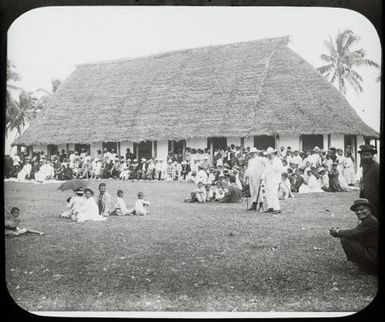 Large Group outside Church, Savage Island