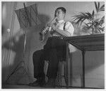Yonezo Suzuki, 539 West Second, South, owner and operator of the Topaz Barber shop. Yonezo was evacuated from San Francisco
