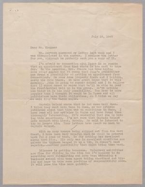 [Letter from Trammell R. Roland to Mr. I. H. Kempner, July 18, 1945]