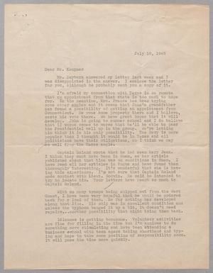 [Letter from Trammell R. Roland to Mr. I. H. Kempner, July 18, 1945]