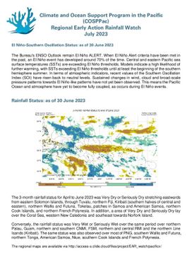 Regional Early Action Rainfall Watch : Monthly and seasonal Rainfall Watch: July 2023