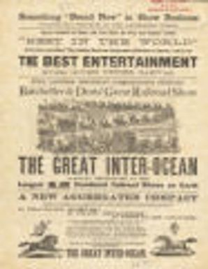 Batcheller & Doris' Great Railroad Show [and] The Great Inter-Ocean herald for June 10-12, 1870 appearance in Iowa City, Marengo, and Newton, Iowa