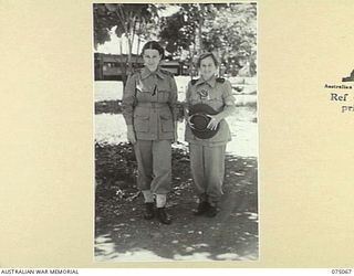 LAE, NEW GUINEA. 1944-08-09. QFX41046 SISTER M.J. CUMMING (1) AND QFX46887 SISTER N. MCNALLY (2) BOTH OF THE 2/11TH AUSTRALIAN GENERAL HOSPITAL