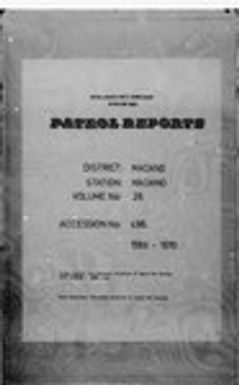 Patrol Reports. Madang District, Madang, 1969 - 1970