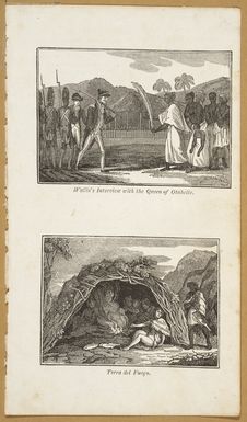 Various artists :[1. Wallis's interview with the Queen of Otaheite; 2. Terra del Fuego. London, Sir Richard Phillips & Co., 1820]