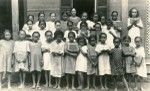Papeete Girls' School. Portrait of the fourth class with its teacher