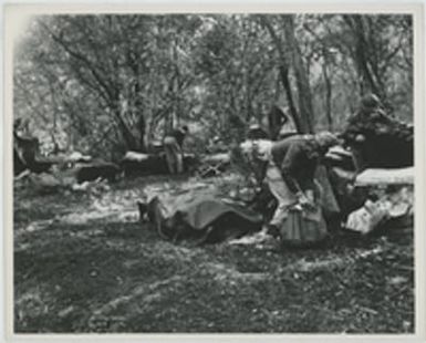 [38th Reconnaissance Squadron setting up camp]