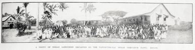 A group of Indian labourers employed on the Vancouver-Fiji Sugar Company's Navua Estate