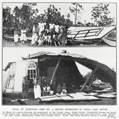 Trail of wreckage left by a severe hurricane in Tonga last month