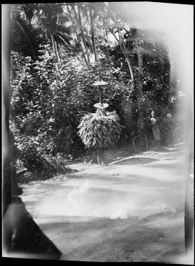 Dukduk, and a man with a bicycle, Matupit, Rabaul Harbour, New Guinea, 1929, 2 / Sarah Chinnery