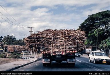 Fiji - sugarcane transported in trucks