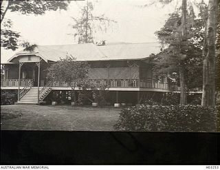 Rabaul, New Britain. c. 1916. The Rabaul Garrison officers' mess which had earlier been the German Rabaul Club