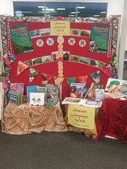 Samoan Language Week display at Shirley Library