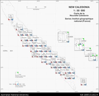 New Caledonia INDEX, 1954-1961, 1:50 000