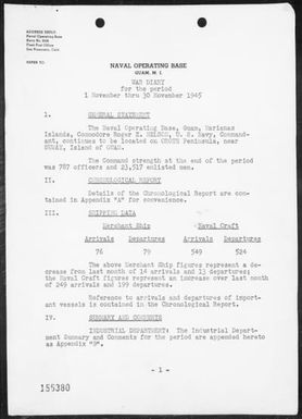 NOB, GUAM - War Diary, 11/1-30/45