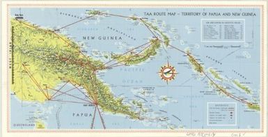 TAA route map, Territory of Papua and New Guinea