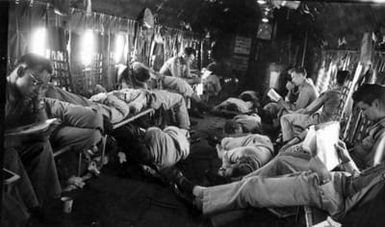 Interior of C-54 Plane, Kwajelein-Guam Flight; U.S. Reparations Mission