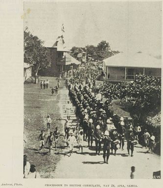 Procession to British Consulate, May 24, Apia, Samoa