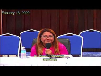 SENATE COMMITTEE ON HEALTH AND SOCIAL WELFARE CONFIRMATION HEARING: Dr. Maria Hindenburg