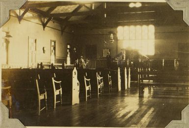 Interior of the Methodist church on an island in the Ha'apai Group, 1928