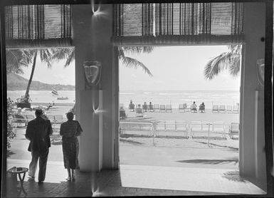 Restaurant on the beach, Honolulu, Hawaii