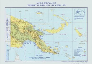 Annual rainfall map, Territory of Papua and New Guinea (Recto 1970)