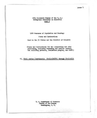 Roll 6: 18th Decennial Census Background Materials: Forms 60-11-230(FR) to 60-11-247A