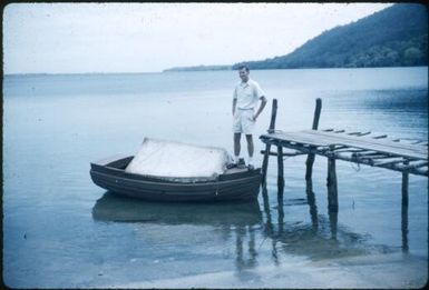 A missionary from Salamo in his transport : Kalo Kalo Methodist Mission Station, D'Entrecasteaux Islands, Papua New Guinea 1956-1958 / Terence and Margaret Spencer