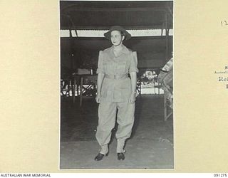 TOROKINA, BOUGAINVILLE. 1945-04-20. MATRON M.E. HURLEY, AUSTRALIAN ARMY NURSING SERVICE, MATRON, 2/1 GENERAL HOSPITAL