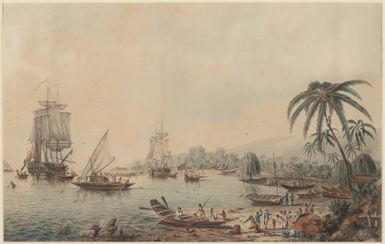 Captain Cook at Matavai Bay, Tahiti, 1778