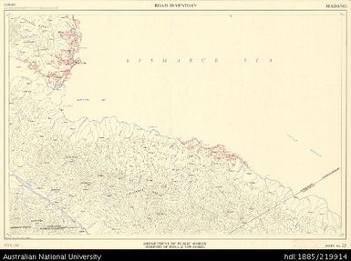 Papua New Guinea, Madang, Road Inventory Series, Sheet 22, 1:250 000, 1967