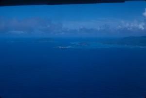 [Aerial view of the ocean and islands of American Samoa]