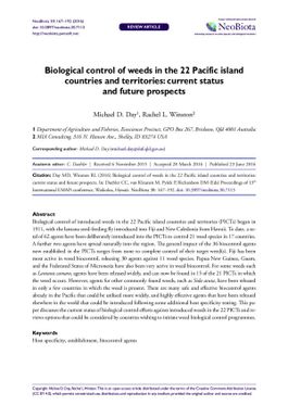Biological control of weeds in the Pacific Island countries and territories: current status and future prospects