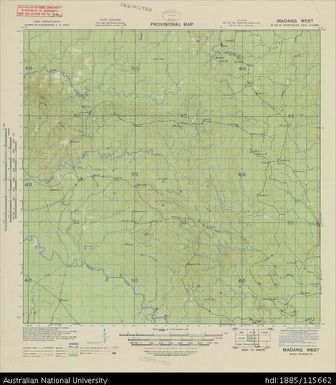 Papua New Guinea, Northeast New Guinea, Madang West, Provisional map, Sheet B55/6, 1943, 1:63 360