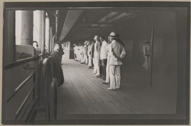 Naval officers from the Australian Naval and Military Expeditionary Force on board HMAS Berrima, 1914