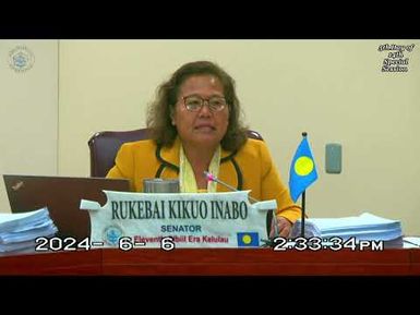 Palau National Congress | 11th OEK, The Senate 5th Day of 14th Special Session