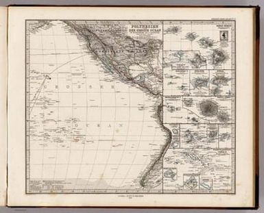 Polynesien Und Der Grosse Ocean Im Maassstabe von 1:40.000.000. (Ostliches Blatt) Von A. Petermann. Gezeichnet v. E. Debes. Gest v. C. Stier. Gotha: Justus Perthes 1872.