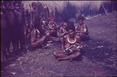 The Kukiga people, sitting together : singsing ground of the Kukiga Clan, Wahgi Valley, Papua New Guinea, 1955 / Terence and Margaret Spencer