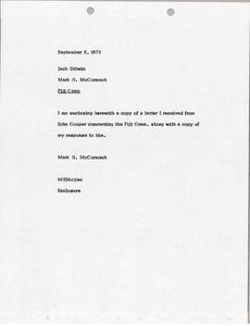 Memorandum from Mark H. McCormack to Jack Urlwin